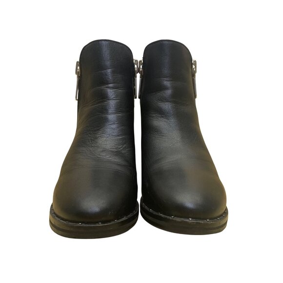 Steve Madden Women’s Black Leather Side Zipper Lanna Ankle Boots Size 6M - Picture 2 of 9